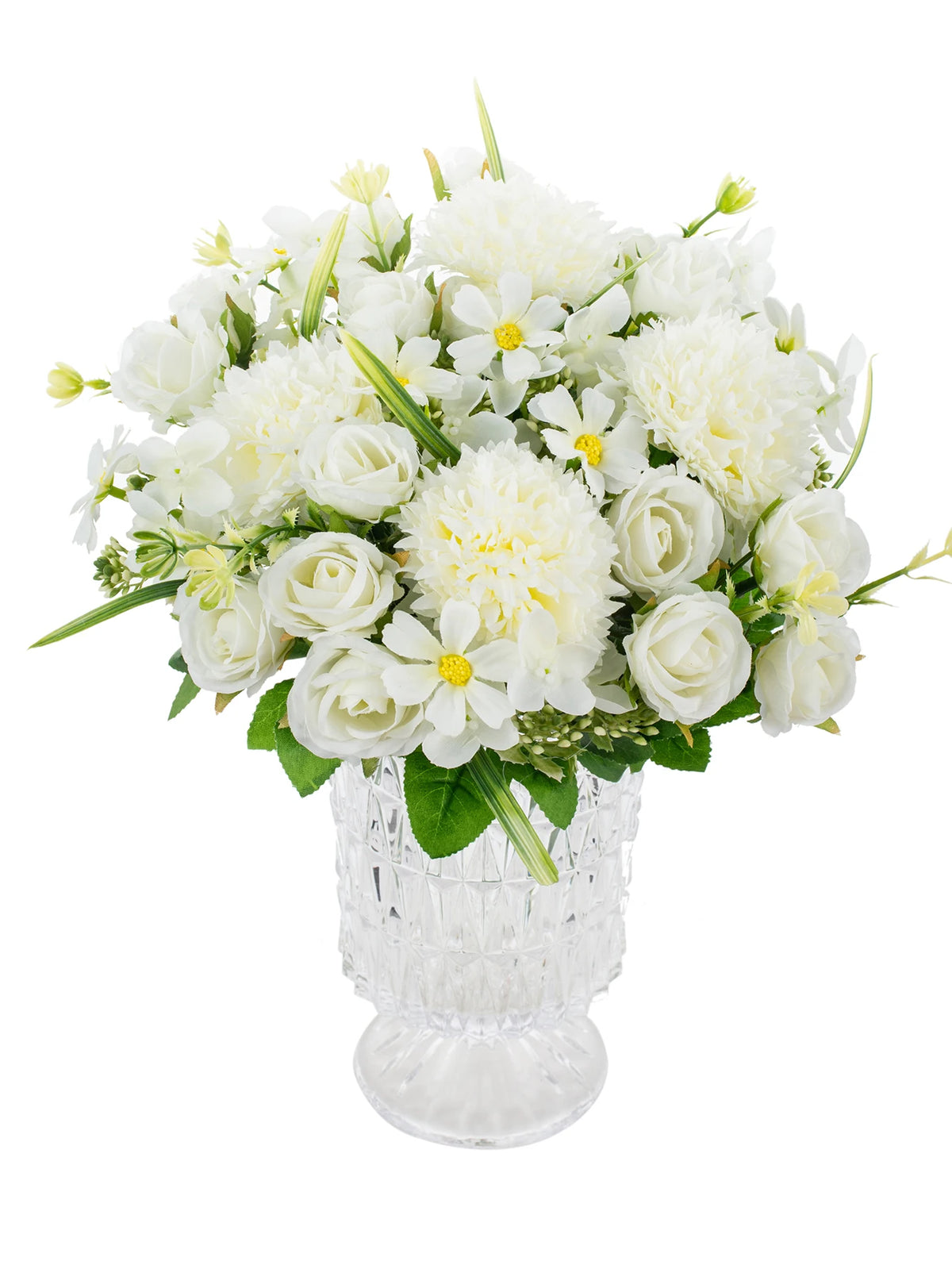 Silk Rose Artificial Flower Bouquet – Wedding & Home Decor Artificial Flower Bouquet Axl Beige 3 pcs