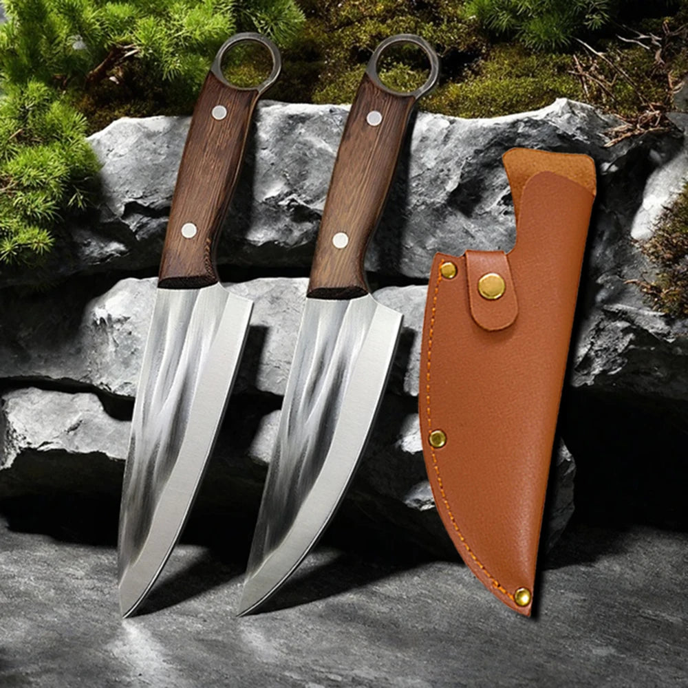 Stainless Steel Chef & Boning Knife with Wooden Handle Kitchen Knife Axl