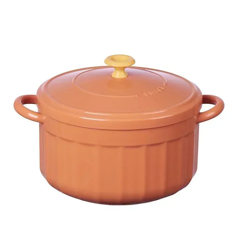 Insulated Stainless Steel Noodle Bowl 850ml – Portable Lunch Box Insulated Lunch Bowl Axl Orange