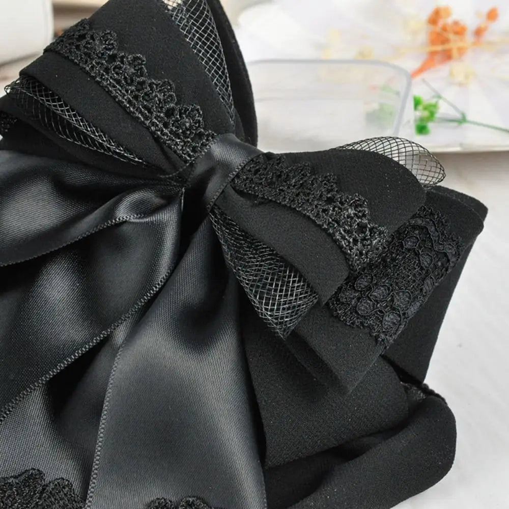 Women's Hair Bun Net with Bowknot – Elegant Elastic Headwear Hair Bun Net Axl