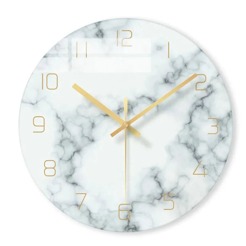 Nordic Minimalist Glass Wall Clock – Silent Quartz 30cm Wall Clock Axl