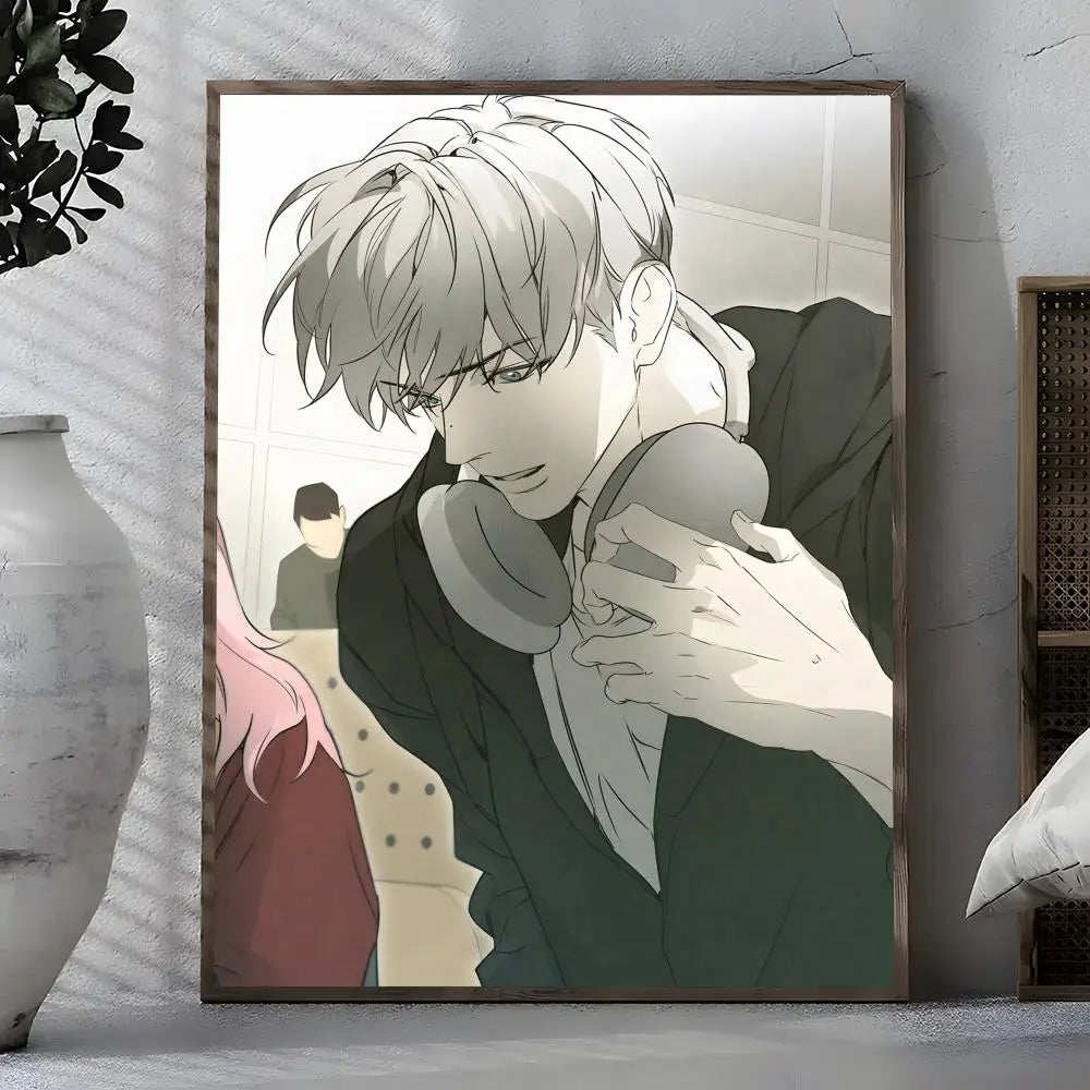 Webtoon BL Art Poster – Self-Adhesive Waterproof Wall Sticker Wall Art Poster Axl White05 50X70cmNoframe