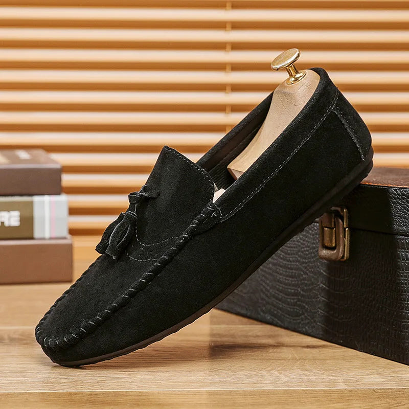 Men's Slip-On Loafers – Lightweight PU Leather Driving Flats Men's Slip-On Loafers Axl black 44