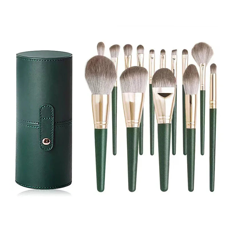14-Piece Professional Makeup Brush Set – Soft Fluffy Cosmetic Kit Makeup Brush Set Axl brush and bucket