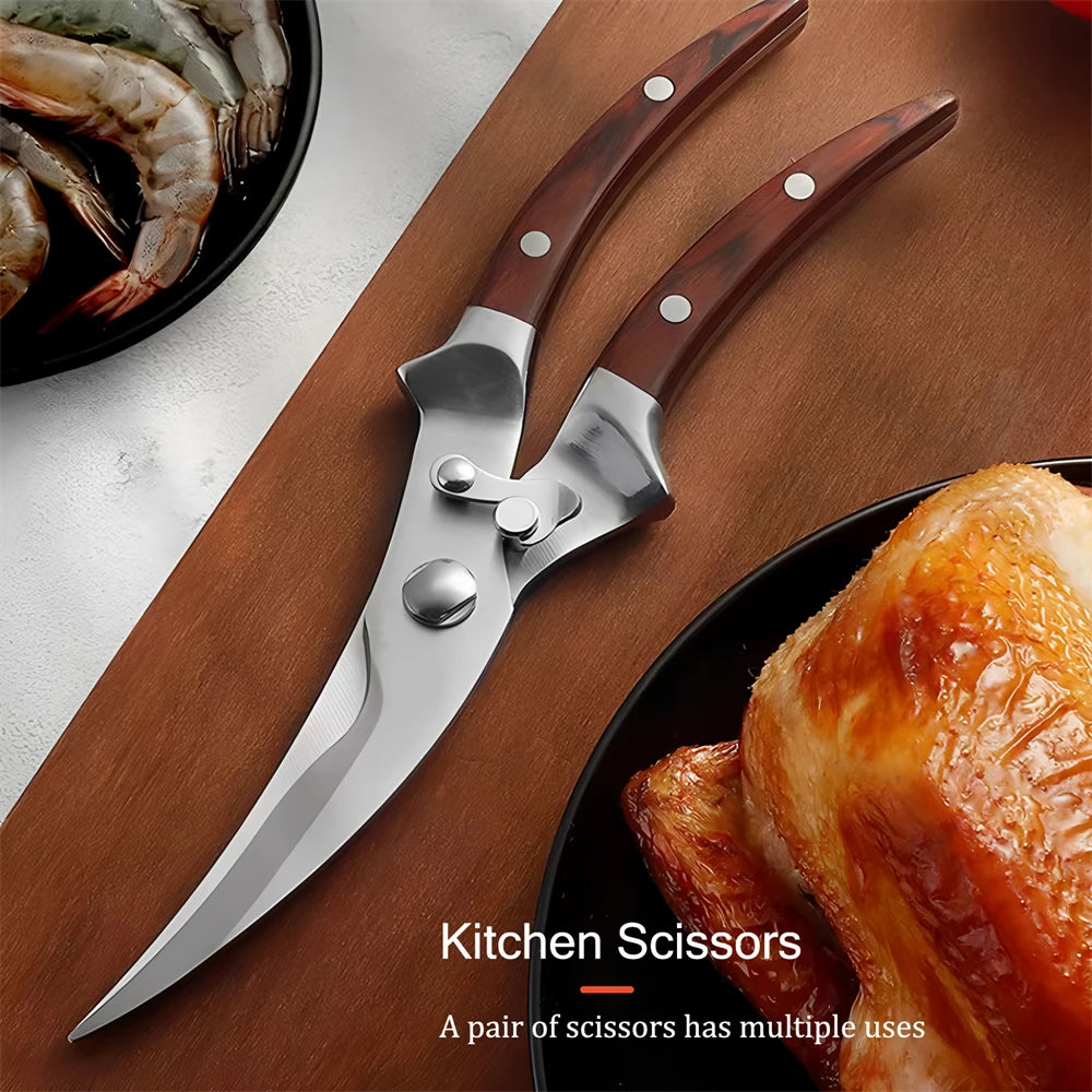 Multi-Functional Kitchen Scissors – Non-Slip BBQ & Bone Shears Kitchen Scissors Axl