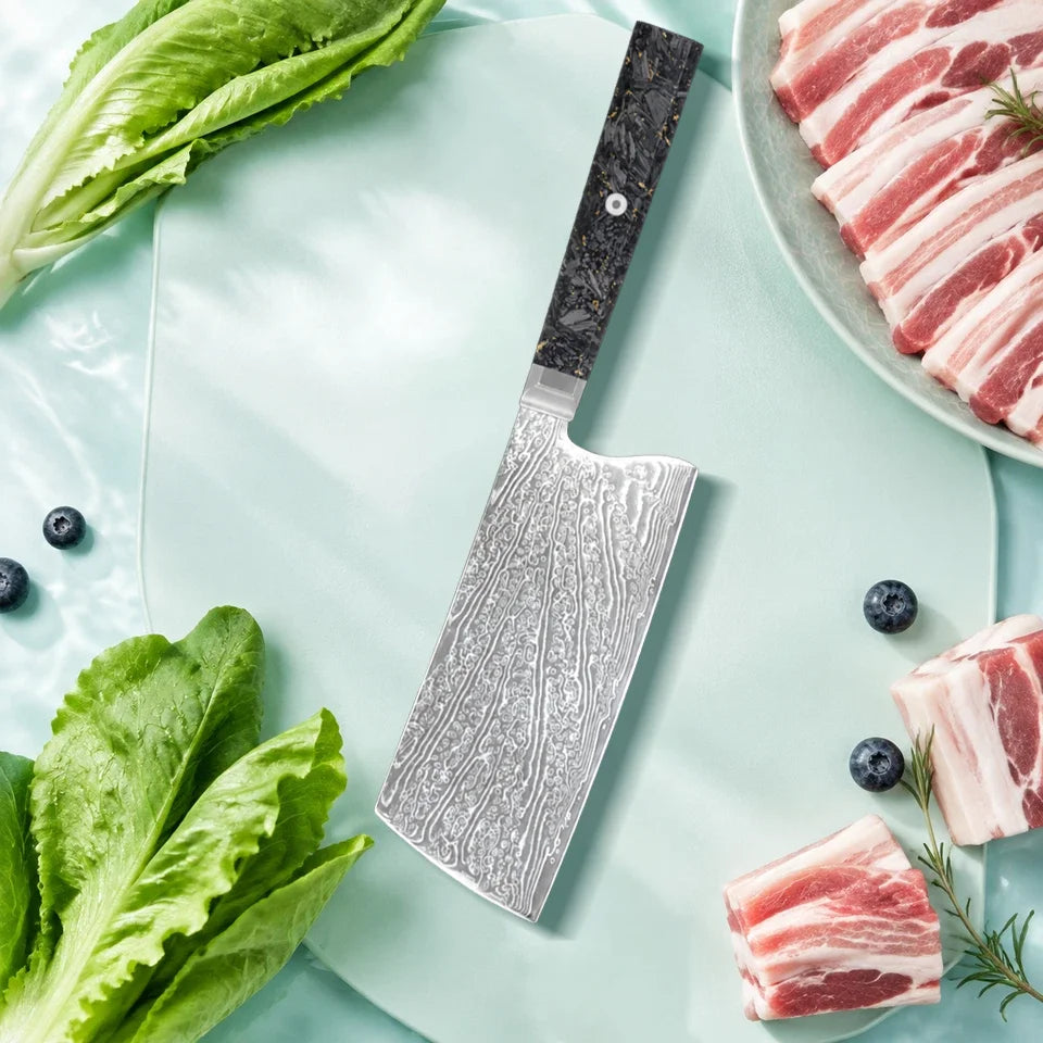 67-Layer Damascus Steel Slicing Chef Knife – 18cm Blade Damascus Chef Knife Axl