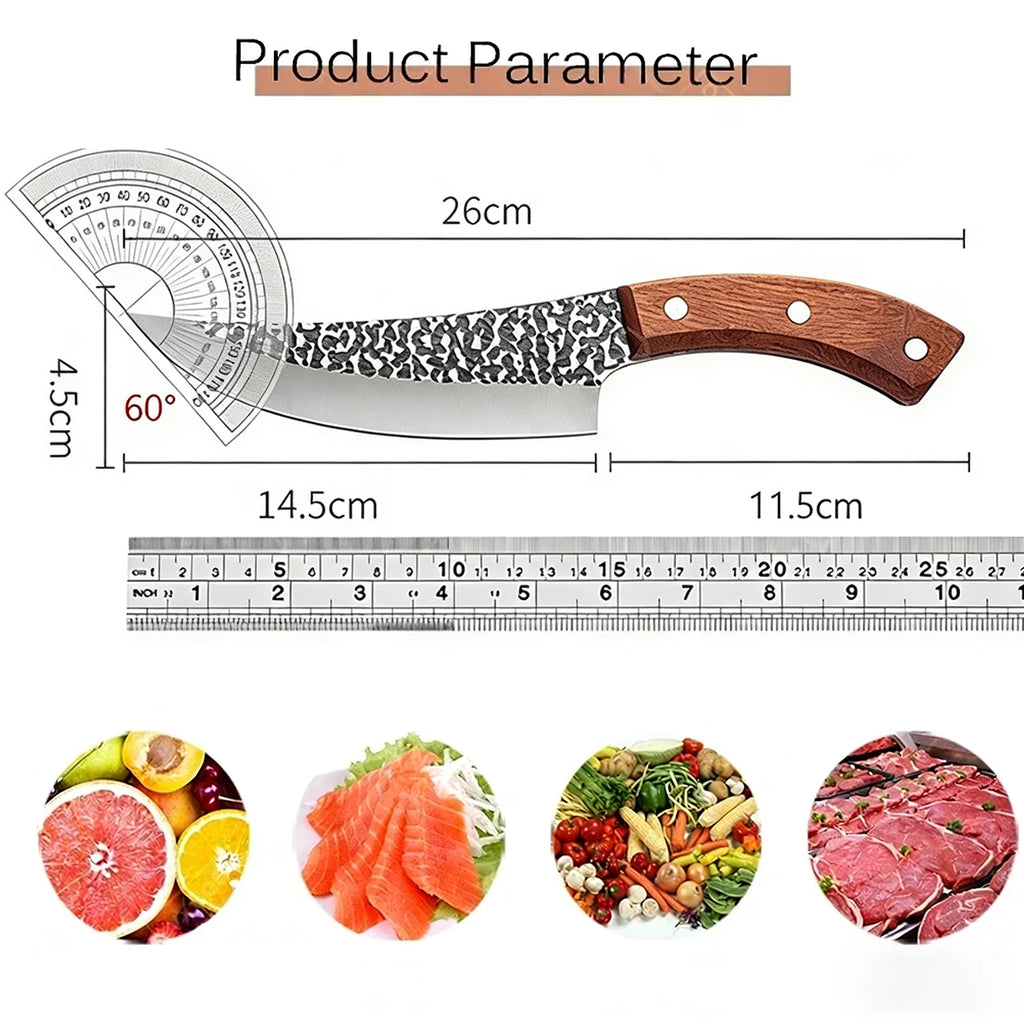 SHENJIU Forged Stainless Steel Boning Knife – 14.5" Butcher Boning Knife Axl
