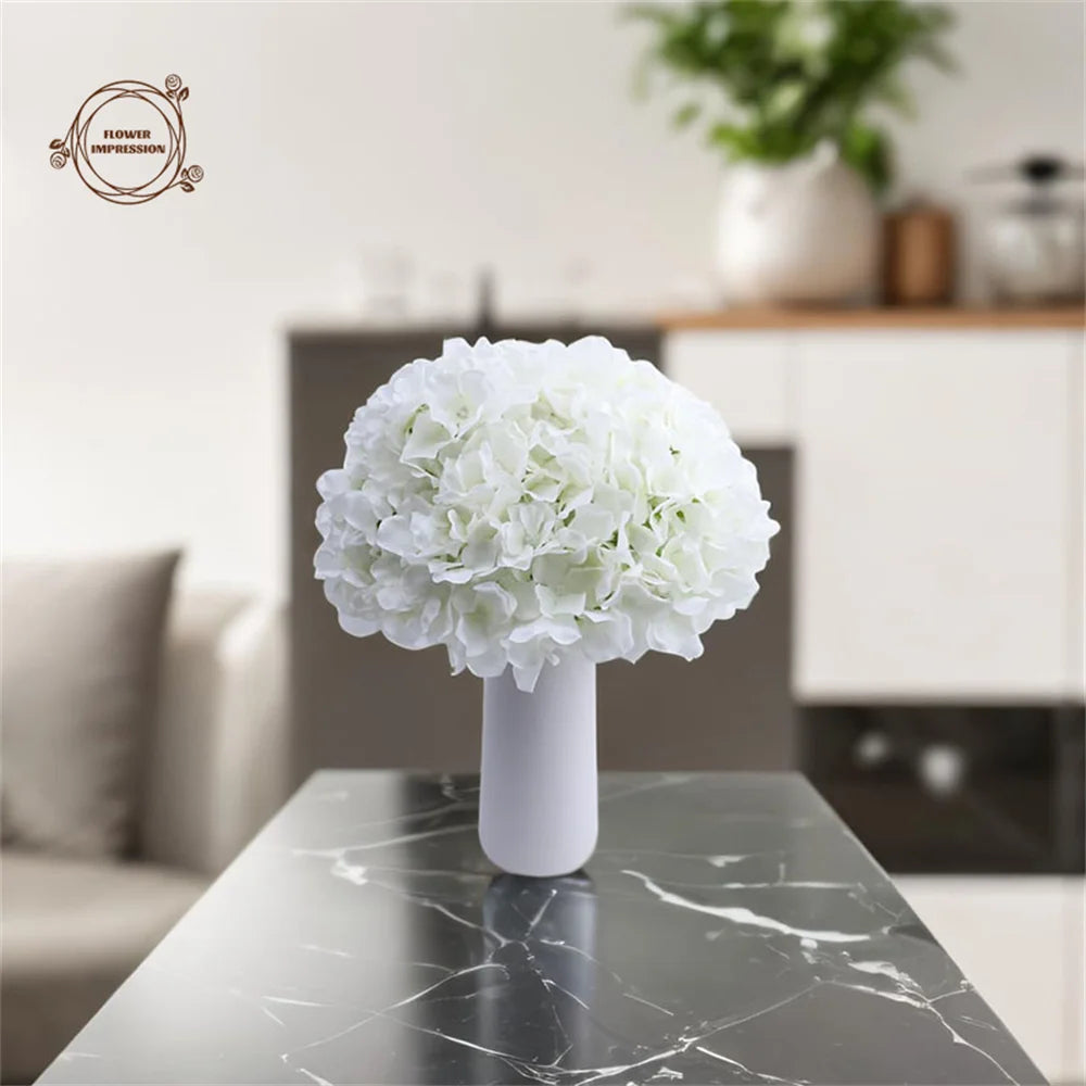 10PCS Artificial Silk Hydrangea Flowers with Stems | Wedding Decor Artificial Silk Flowers Axl