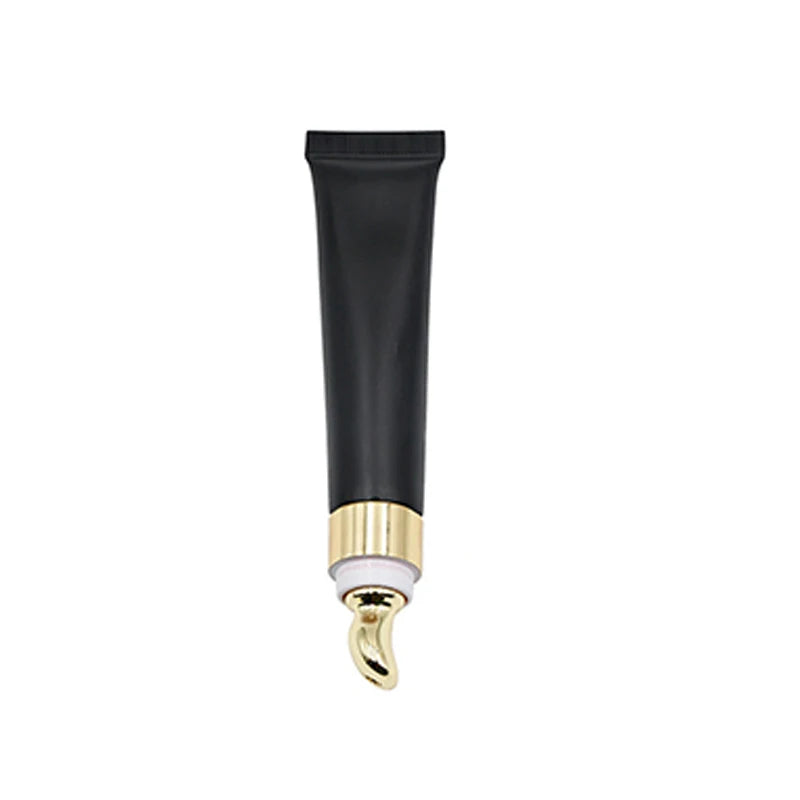 Vegan Lip Oil 15ml Squeeze Tube – Private Label Plumping Gloss Lip Oil Gloss Axl Black with Gold Tube 50pcs with logo