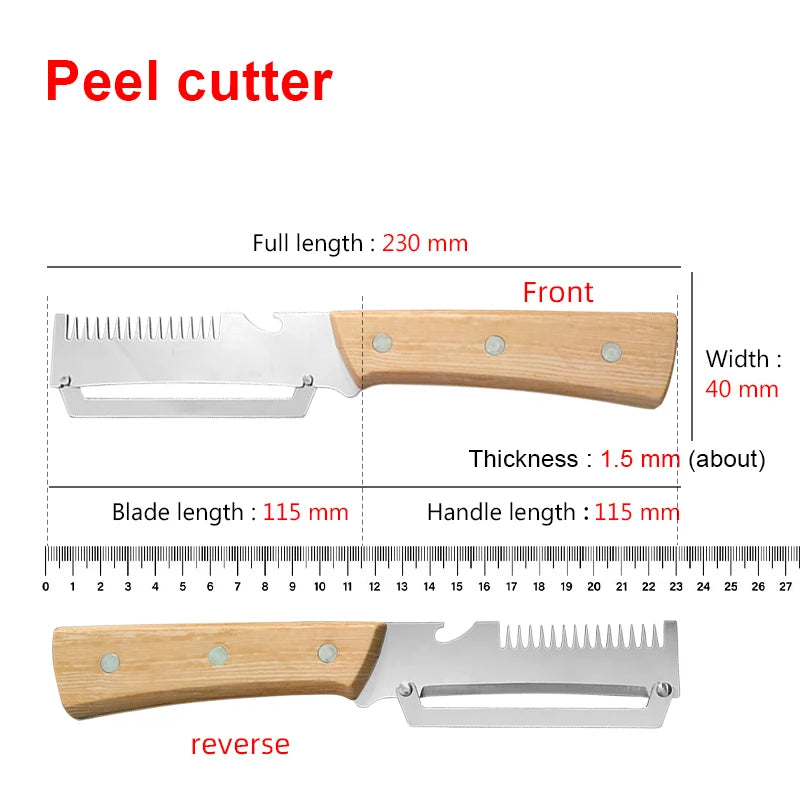 3-in-1 Stainless Steel Paring Knife & Vegetable Peeler Vegetable Peeler Knife Axl