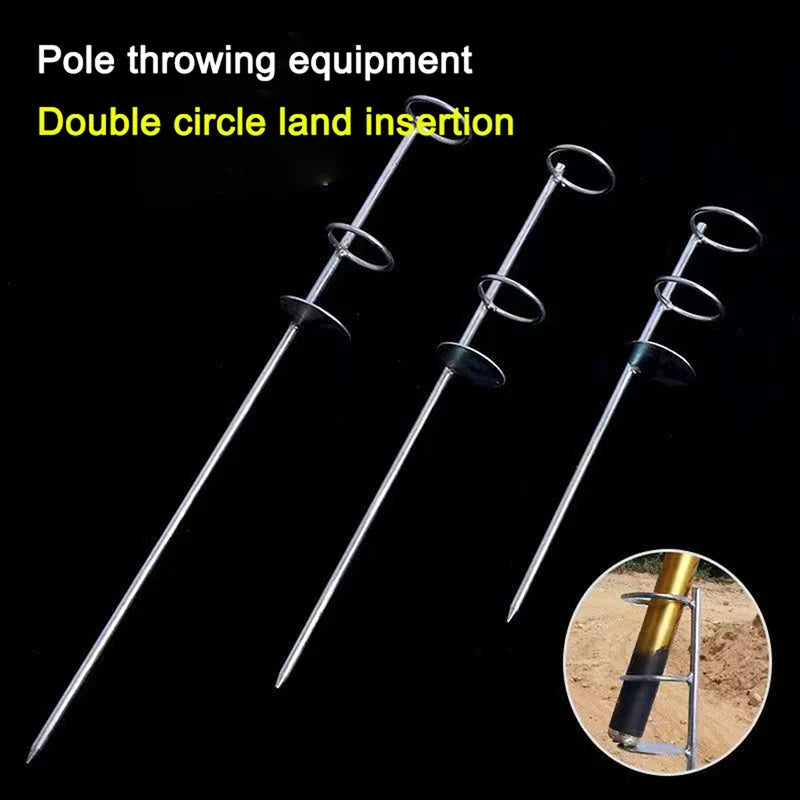 Ground Fishing Rod Holder Double Ring Stake Stand 30/37/47cm Fishing Rod Holder Axl