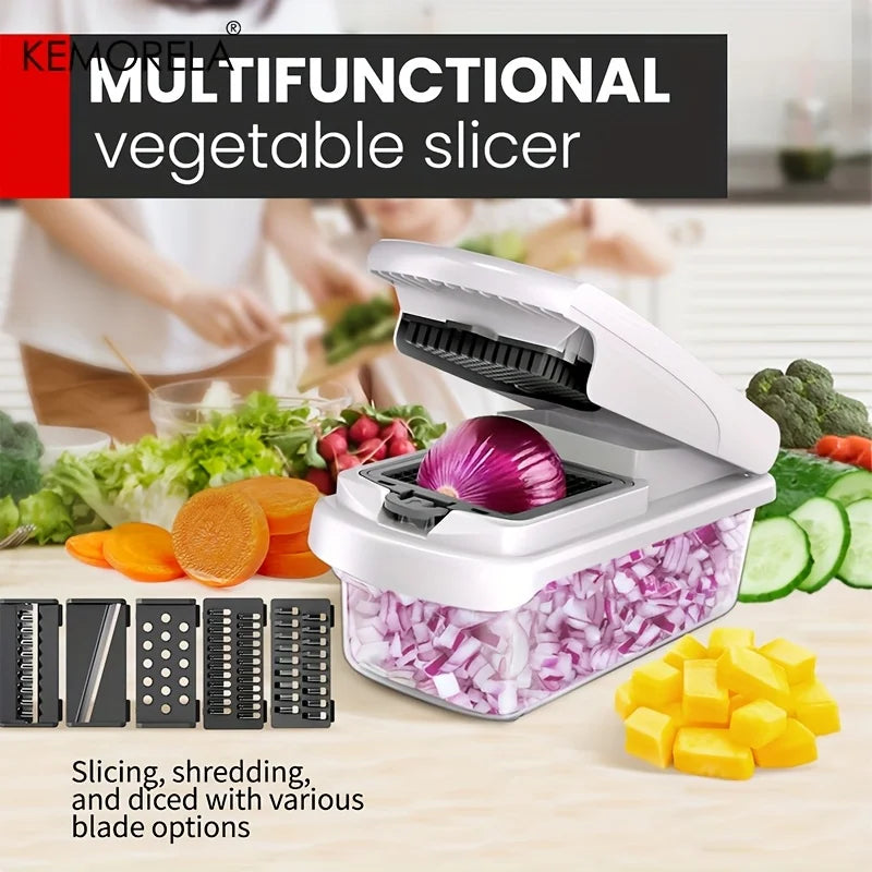 KEMORELA 15-in-1 Vegetable Chopper with Container | Onion Chopper Vegetable Chopper Axl
