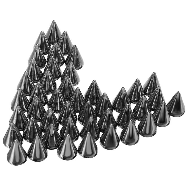 100Pcs Cone Studs & Spikes – Punk DIY Rivets for Leather & Clothes Punk Craft Studs Axl black