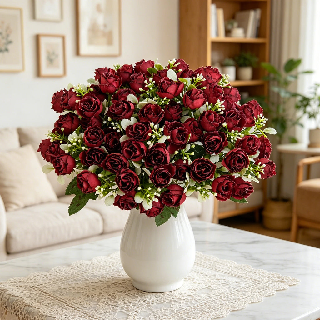Artificial Red Silk Rose Bouquet – Wedding & Home Decor Artificial Flower Bouquet Axl