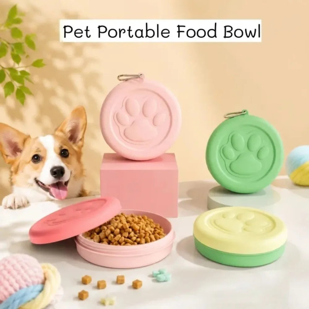 Portable Dog Travel Bowl with Carabiner Hook | Pet Feeder Dog Travel Bowl Axl