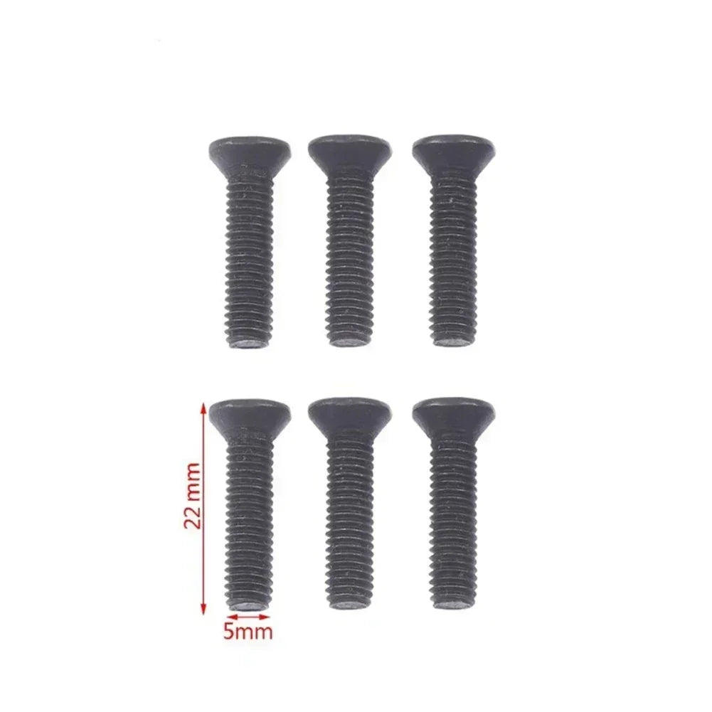 6Pcs M5/M6 x 22mm Left-Hand Thread Screws for Drill Chuck Adapter Drill Chuck Screws Axl