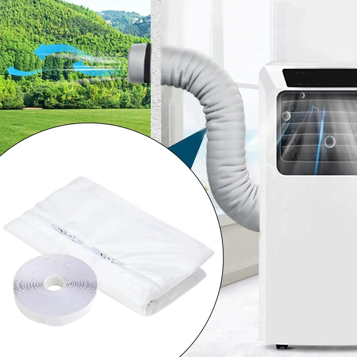 Portable AC Window Sealing Kit – Waterproof Vent Draft Guard AC Window Seal Kit Axl