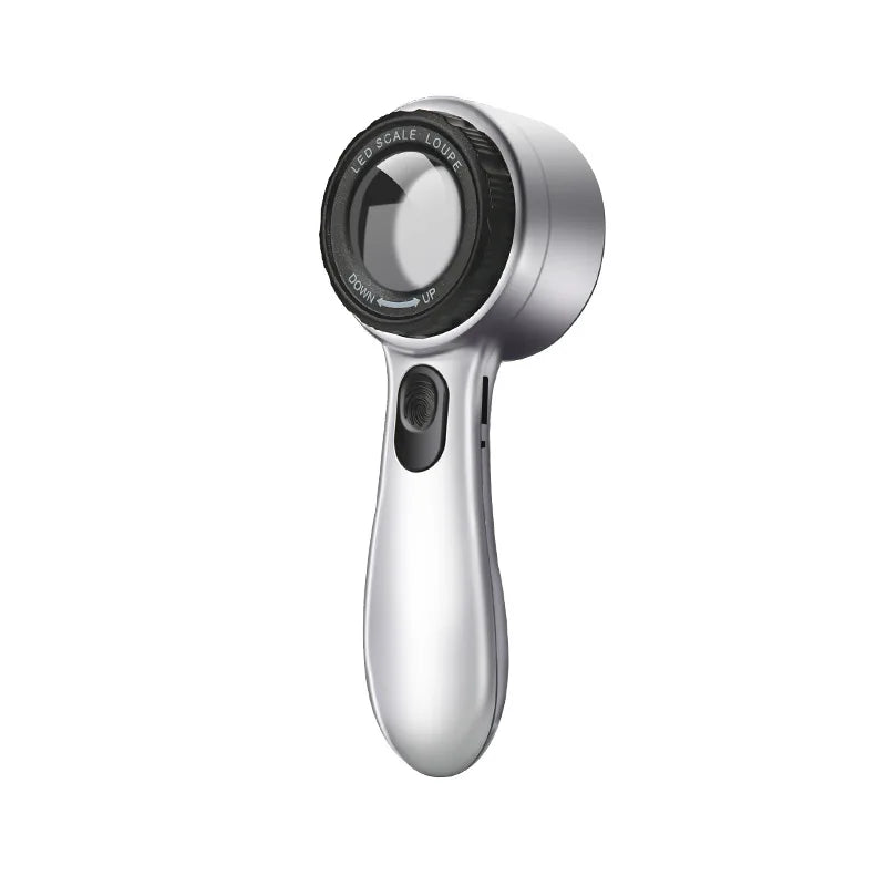 Illuminated Magnifying Glass with Scale & 4 Light Modes Illuminated Magnifier Axl Silver