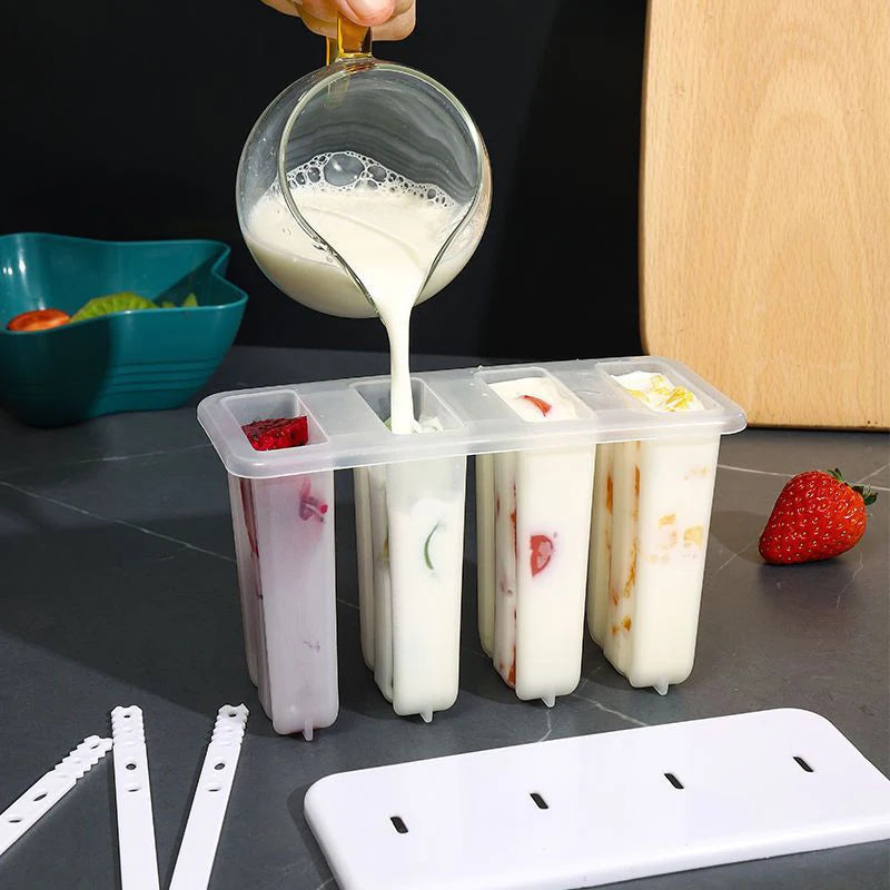 4-Cell DIY Popsicle Mold – Ice Cream & Ice Lolly Maker Popsicle Mold Axl