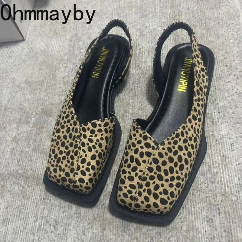 Women's Zebra Print Slingback Low Heel Mule Sandals Mule Sandals Axl