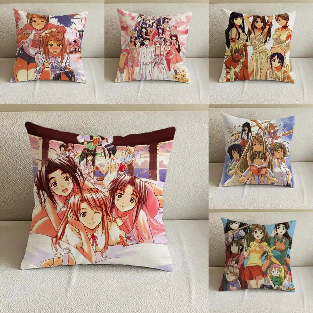 Cartoon Print Linen Cushion Cover – Sofa, Bed & Chair Décor Decorative Cushion Cover Axl