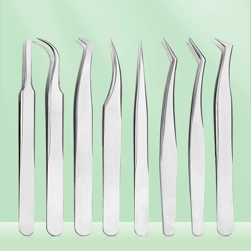 Lash Extension Tweezers – Curved Precision Stainless Steel Tool Lash Extension Tweezers Axl