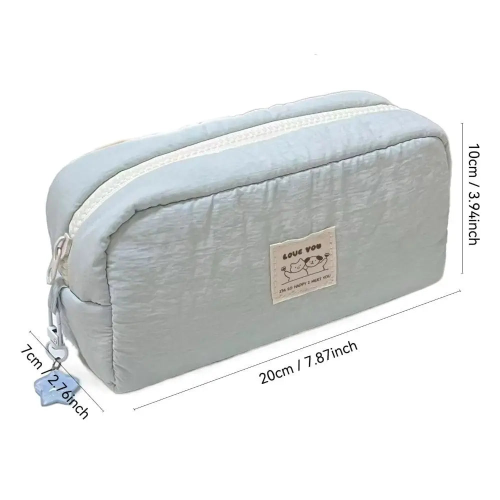 Portable Canvas Pencil Case – Zipper Stationery Organizer Bag Pencil Case Axl