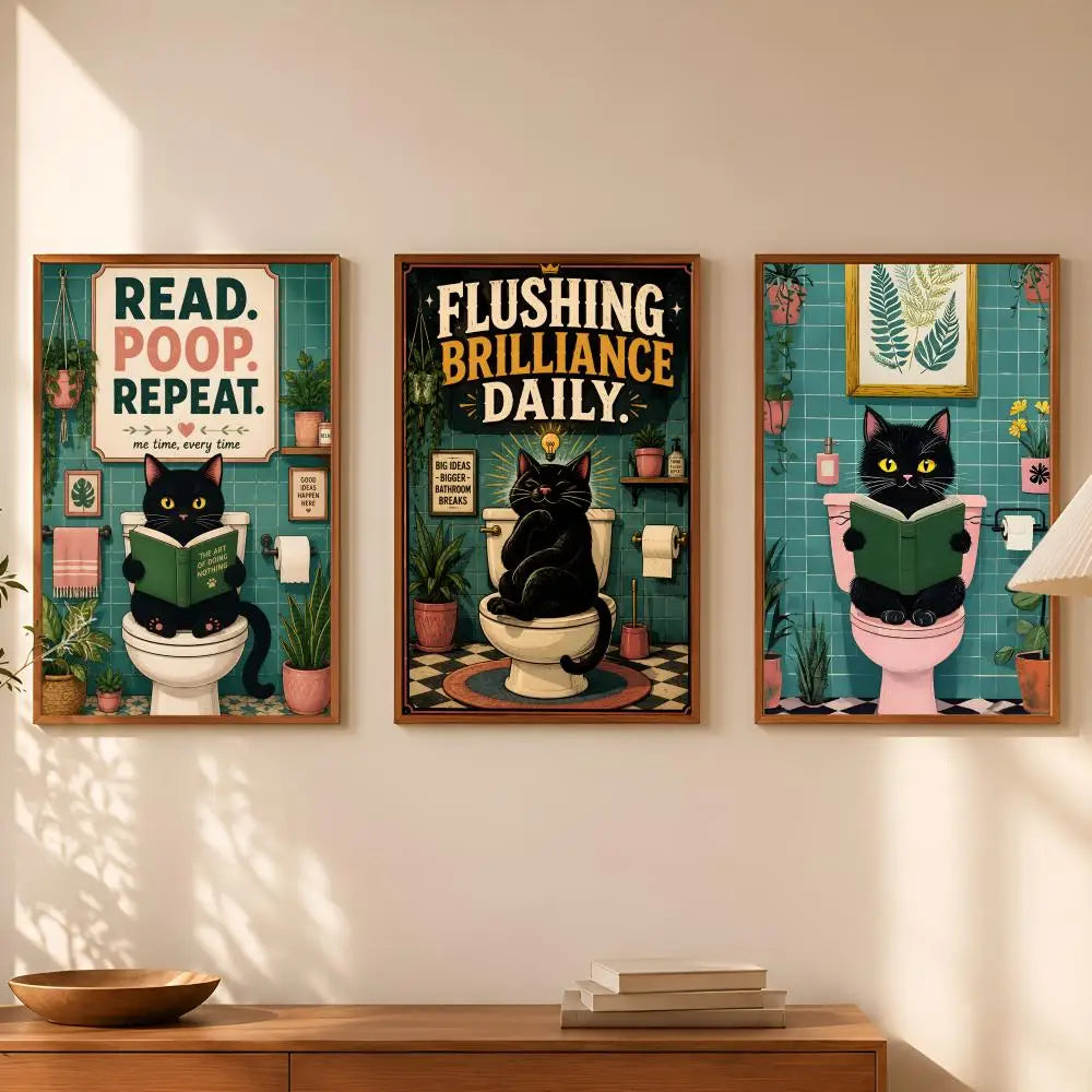 Funny Cat Slogan Self-Stick PVC Wall Art Poster – Waterproof Wall Art Poster Axl