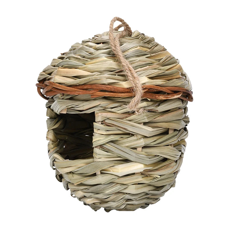 Handwoven Straw Bird Nest – Hanging Parrot Birdhouse Shelter Hanging Bird Nest Axl A2