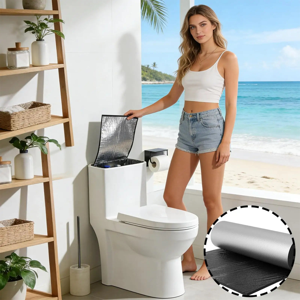 Toilet Tank Insulation Liner – Self-Adhesive Anti-Condensation Toilet Tank Liner Axl
