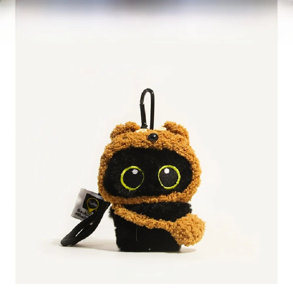 Black Cat Plush Doll Keychain – Cute Animal Bag Charm Gift Plush Keychain Charm Axl