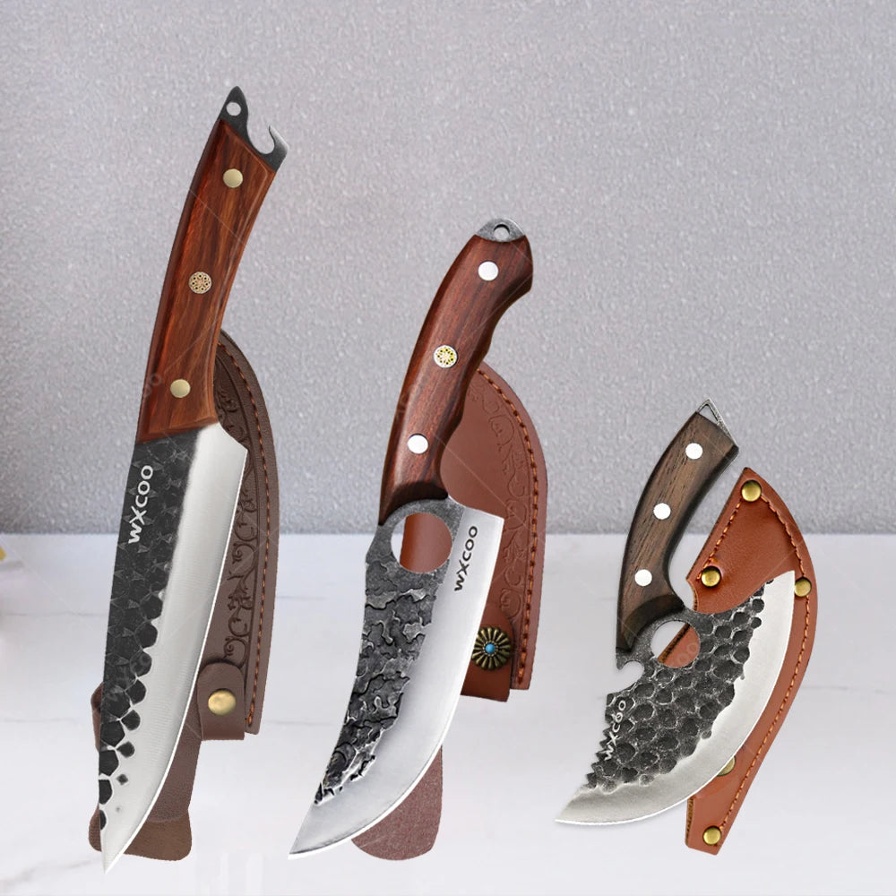 Stainless Steel Boning Knife with Sheath – Sharp Multipurpose Chef Knife Boning Knife Axl Set D 3pcs