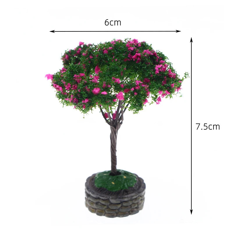 1:12 Dollhouse Mini Flower Tree | Micro Landscape Decor Prop Dollhouse Miniature Axl A4