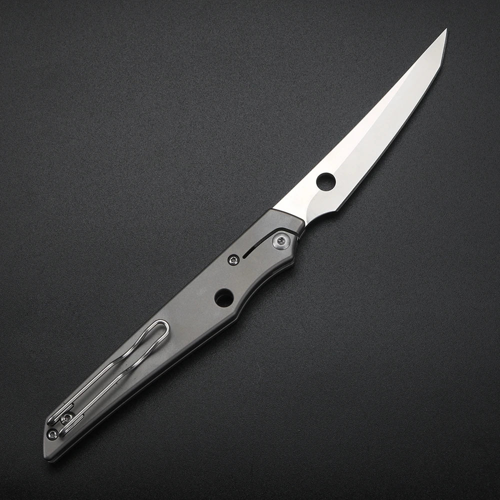 XUAN FENG M390 Folding Pocket Knife – Titanium Handle, 58-61 HRC Folding Pocket Knife Axl