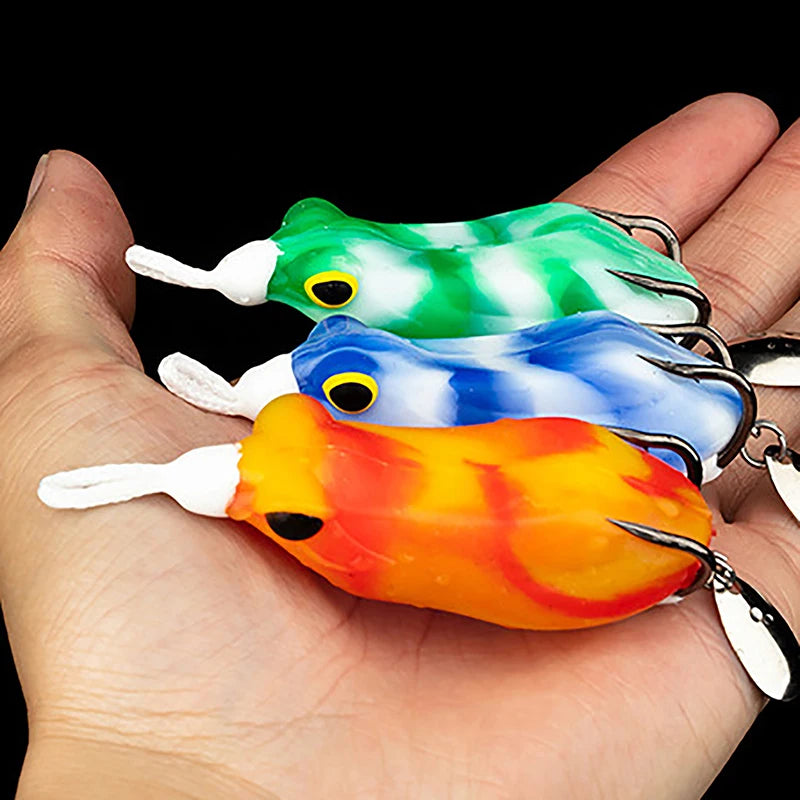 Thunder Frog Soft Fishing Lure – Silicone Frog Bait with Hook Soft Fishing Lure Axl
