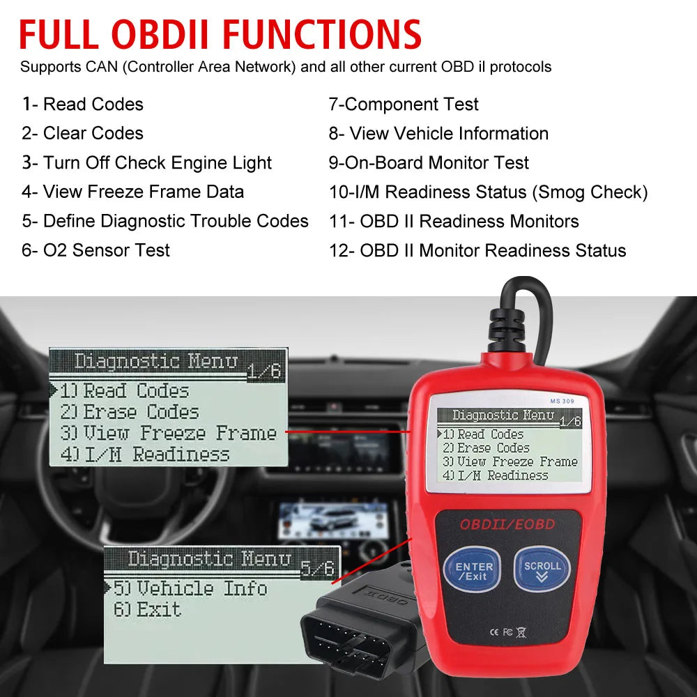 OBD2 Code Reader – Universal 16-Pin Car Diagnostic Scanner OBD2 Diagnostic Scanner Axl