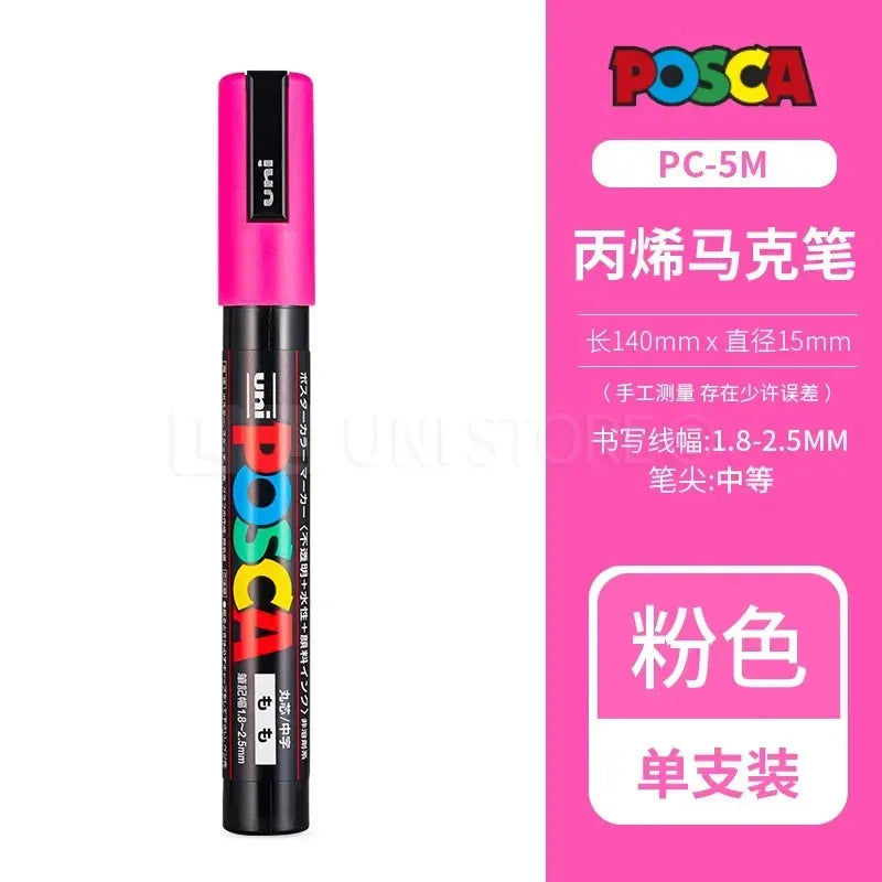Uni POSCA Acrylic Paint Markers PC-1M 3M 5M – Multi-Colour