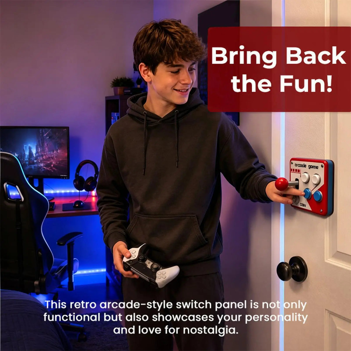 Retro Arcade Joystick 3D Printed Wall Plate Cover | Game Room Decor Wall Plate Cover Axl