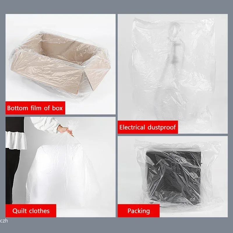50/100PCS Large Transparent Garbage Bags – Thickened Disposable Trash Bags Axl