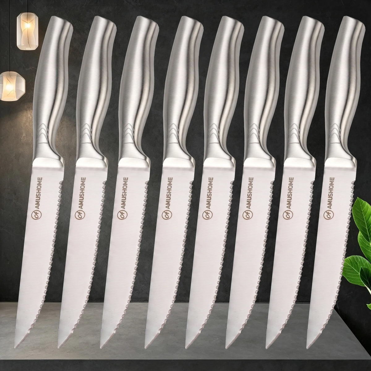 Stainless Steel Steak Knife Set – 1/4/6/8-Piece Serrated Knives Steak Knife Set Axl