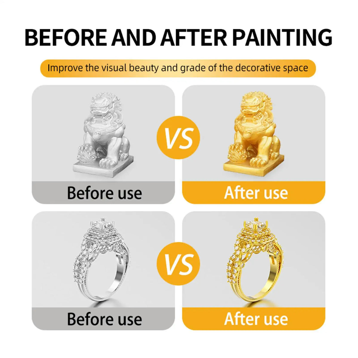 Liquid Gold Foil Paint 300g – Fast Drying, Non-Fading Metallic Craft Paint Axl
