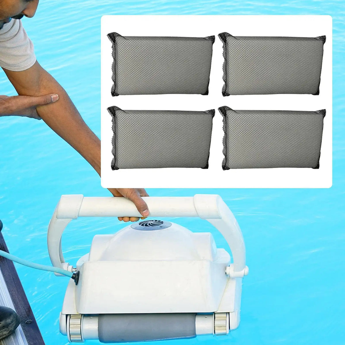 4-Pack Robotic Pool Cleaner Replacement Filter Pads Pool Filter Pads Axl