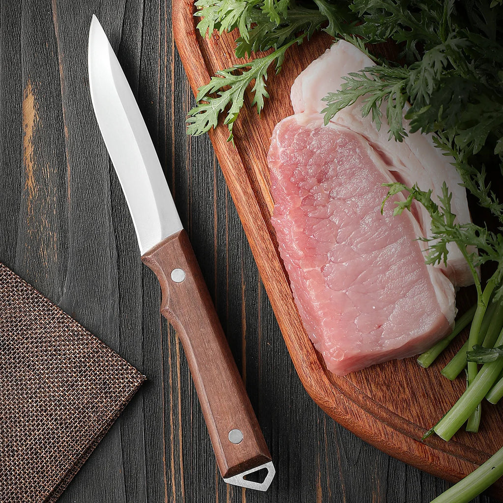 SHENJIU Stainless Steel Meat Cleaver with Sheath & Wood Handle Meat Cleaver Knife Axl