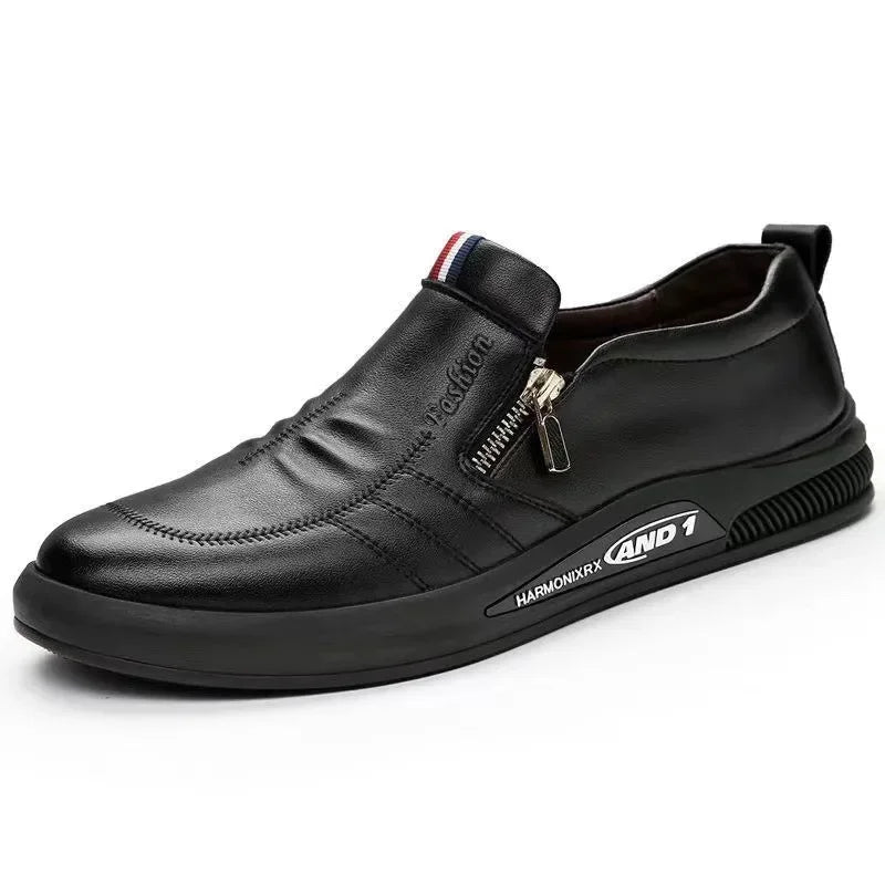 Men's Slip-On Leather Loafers – Casual Business Moccasins Men's Loafers Axl