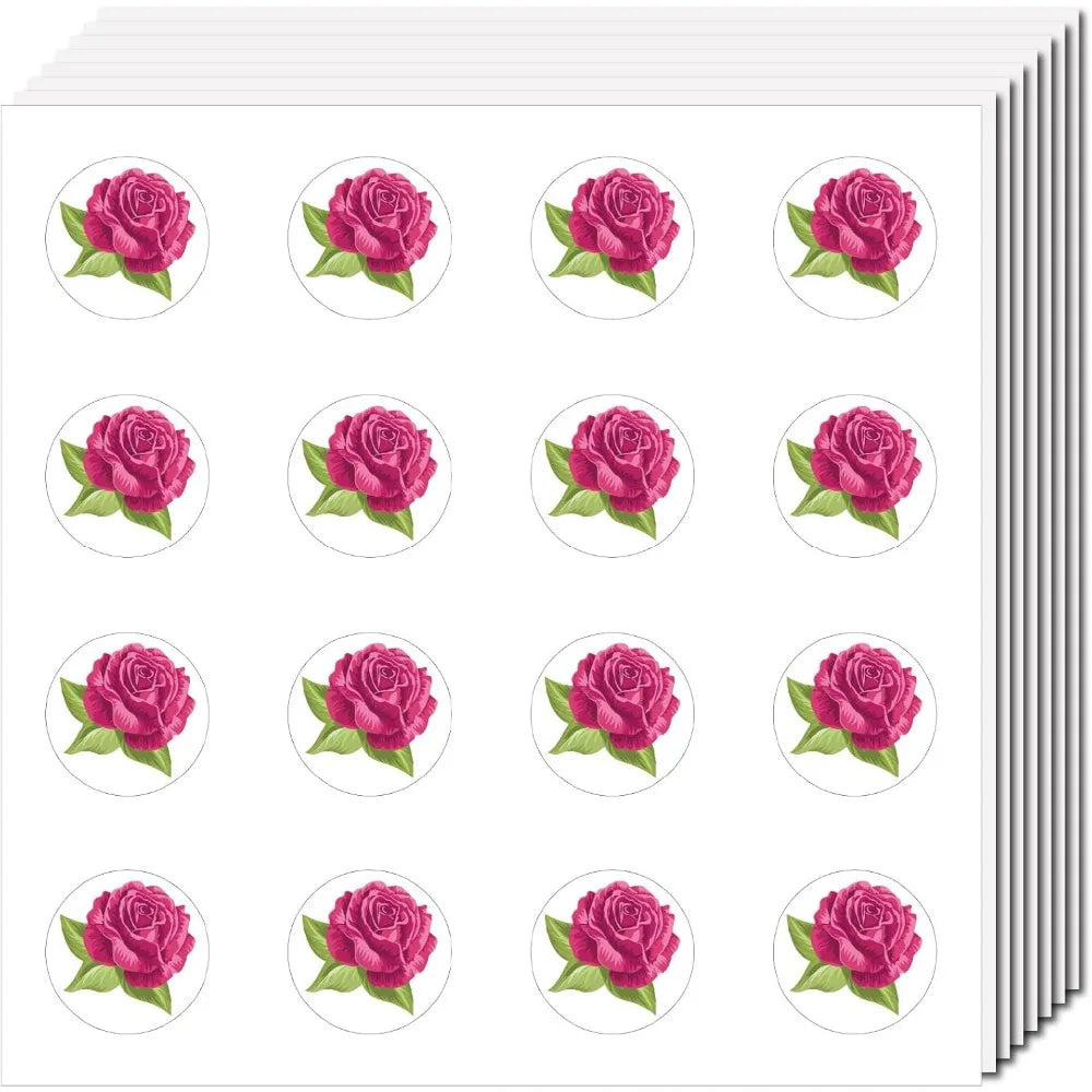 128 PCS Rose Stickers – Waterproof Self-Adhesive Decals 8 Sheets Decorative Stickers Axl AECH04-17910