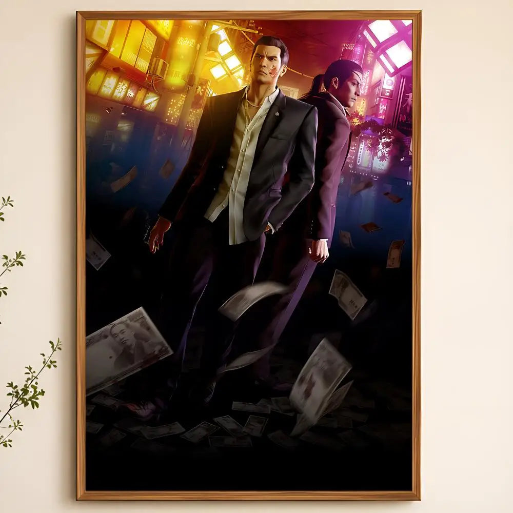 Yakuza Game Poster – Waterproof Self-Adhesive HD Wall Art Wall Art Poster Axl White10 30X40cmNoframe