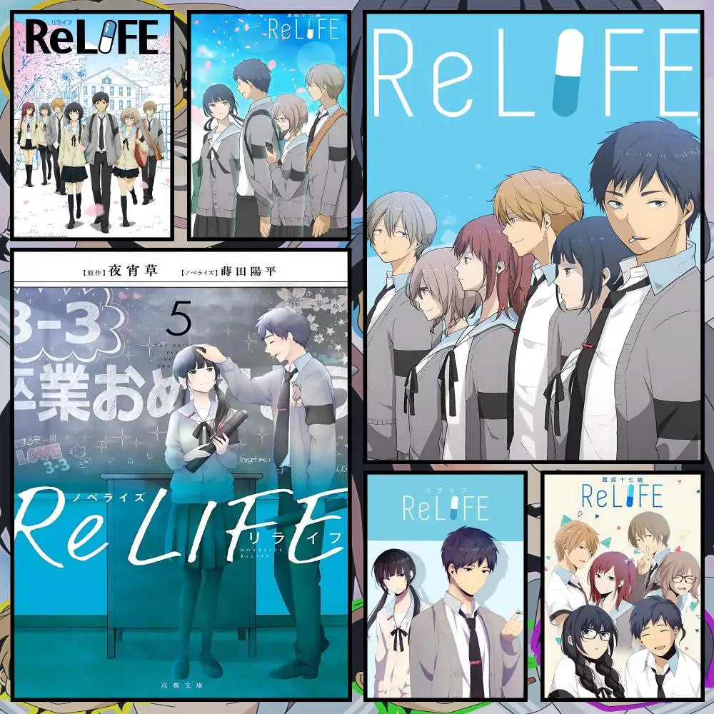 ReLIFE Anime Waterproof PVC Peel-and-Stick Wall Poster Anime Wall Poster Axl