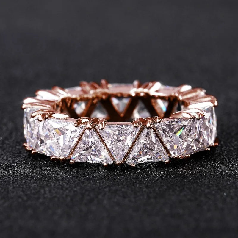 Huitan Triangular CZ Crystal Ring for Women – Wedding & Party CZ Fashion Ring Axl Q276 8