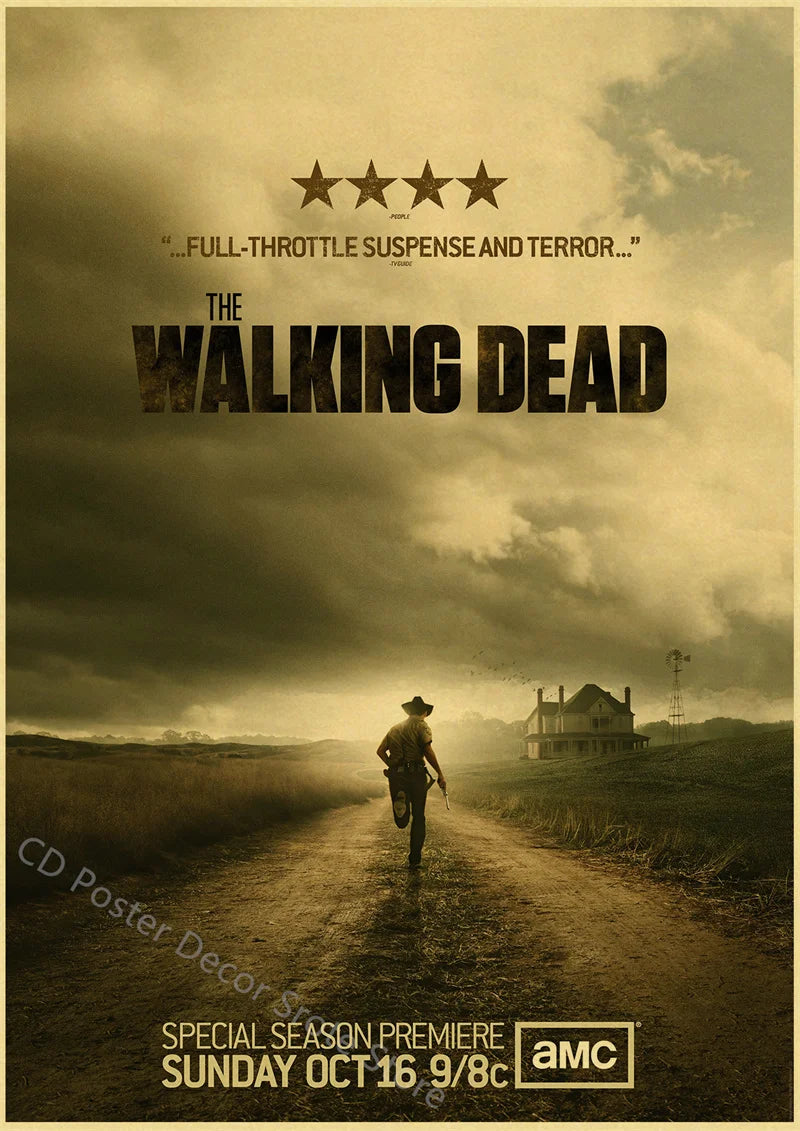 Walking Dead Retro Vintage Poster | Wall Art Print A3/A4 Wall Art Poster Axl 20 A4