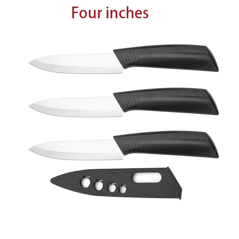 Ceramic Paring Knife 3/4/5 Inch – Rust-Free with Blade Cover Ceramic Paring Knife Axl Four inches 3pcs